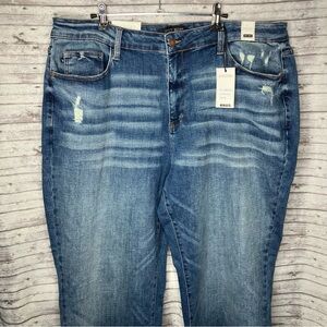 Judy Blue Distressed Wide Leg Denim Pants